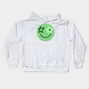 Green Happy Face Kids Hoodie